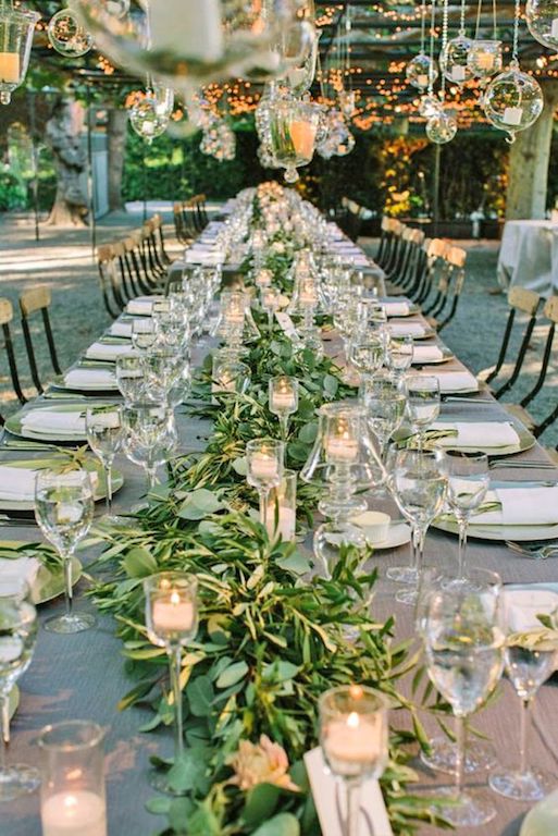 decoración boda 2017 Greenery