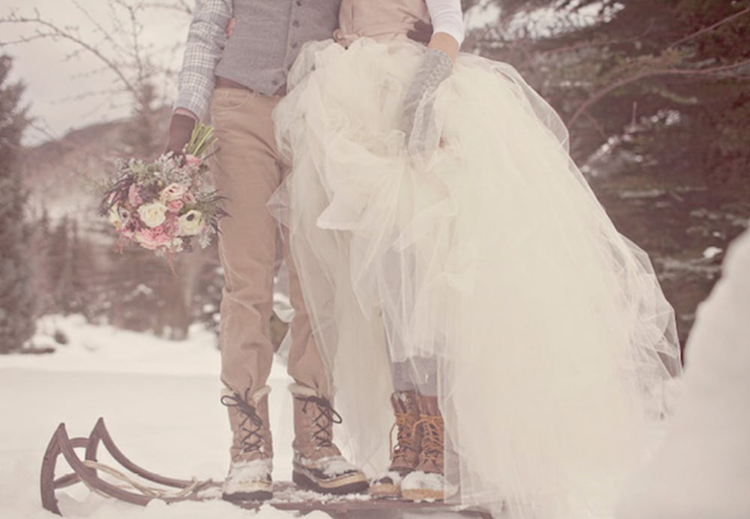 Novios nieve