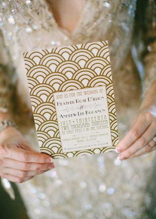 boda art decó invitación