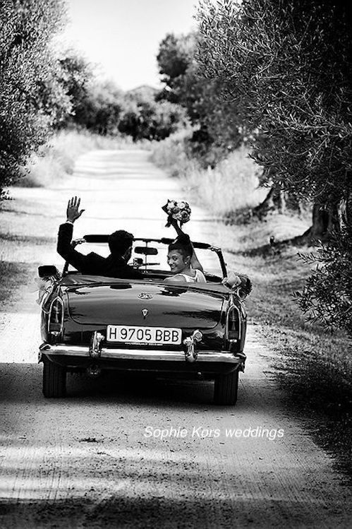 fotos de boda coche novios