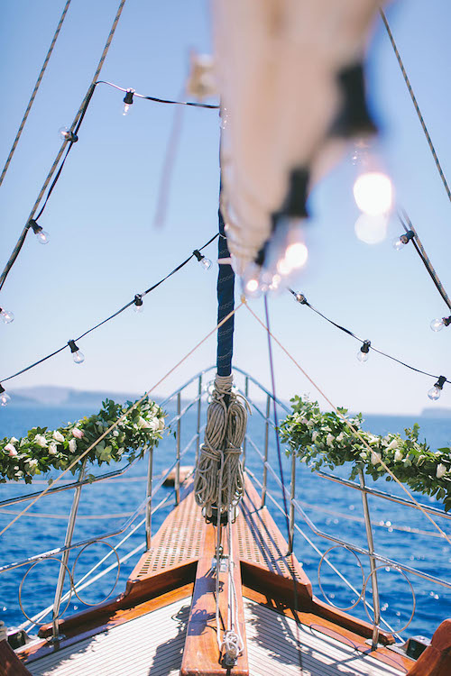 decoración boda en barco